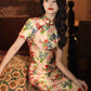 Elegant floral cheongsam. Chinese Qipao dress.