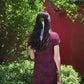 Dark red cheongsam. Short sleeve cheongsam. for you.