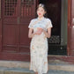 Butterfly short-sleeved cheongsam, bridesmaid dress.