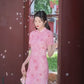 Pink short-sleeved cheongsam. for you.