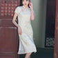 Light pink cheongsam. Short sleeve cheongsam. for you.