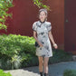 Cheongsam ink painting. Short sleeve cheongsam. Short skirt.