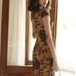 Knee-length traditional cheongsam - satin