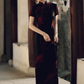 Traditional Black Full Cheongsam - Satin | Silk