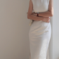 Minimalist white Cheongsam, sleeveless dress for everyday, Chinese vintage dress