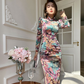 Handmade Modern Qipao .Jacquard floral cheongsam dress.EVEing dress