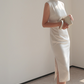 Minimalist white Cheongsam, sleeveless dress for everyday, Chinese vintage dress