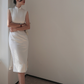 Minimalist white Cheongsam, sleeveless dress for everyday, Chinese vintage dress