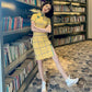 Cute Plaid Short Cheongsam - Cotton