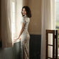 Traditional Full Cheongsam Dress - Satin - Silk