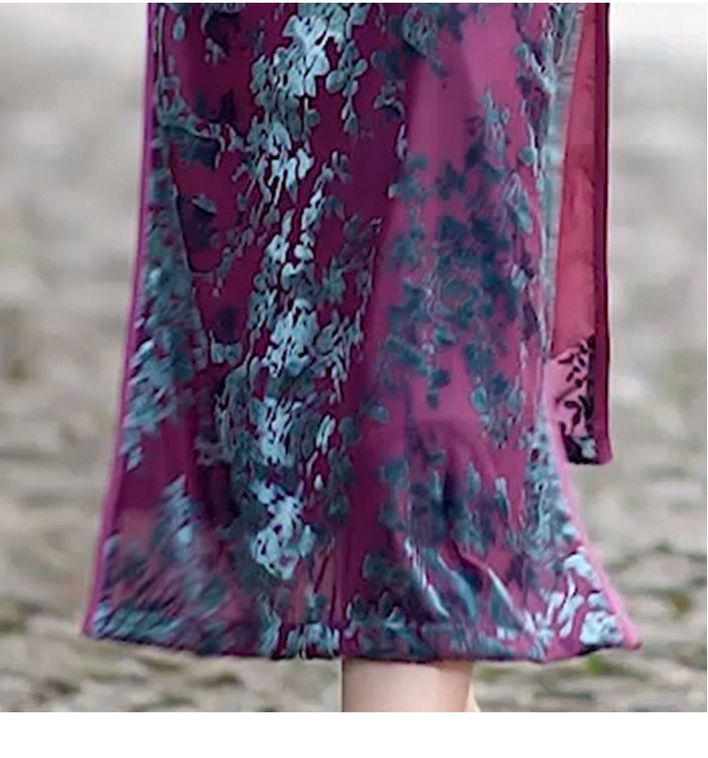 Traditional Chinese Dress | Purple Velvet Cheongsam | Modern Qipao Evening Dress