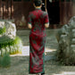 Traditional Chinese cheongsam tea ceremony dress. red qipao dress,