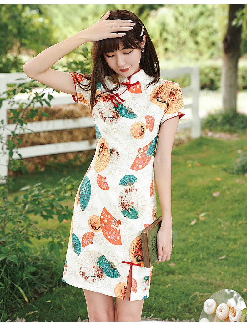 Cute Short Modern Cheongsam - Satin