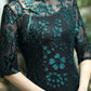 Traditional Chinese lace cheongsam. Modern Cheongsam. Elegant evening dress.