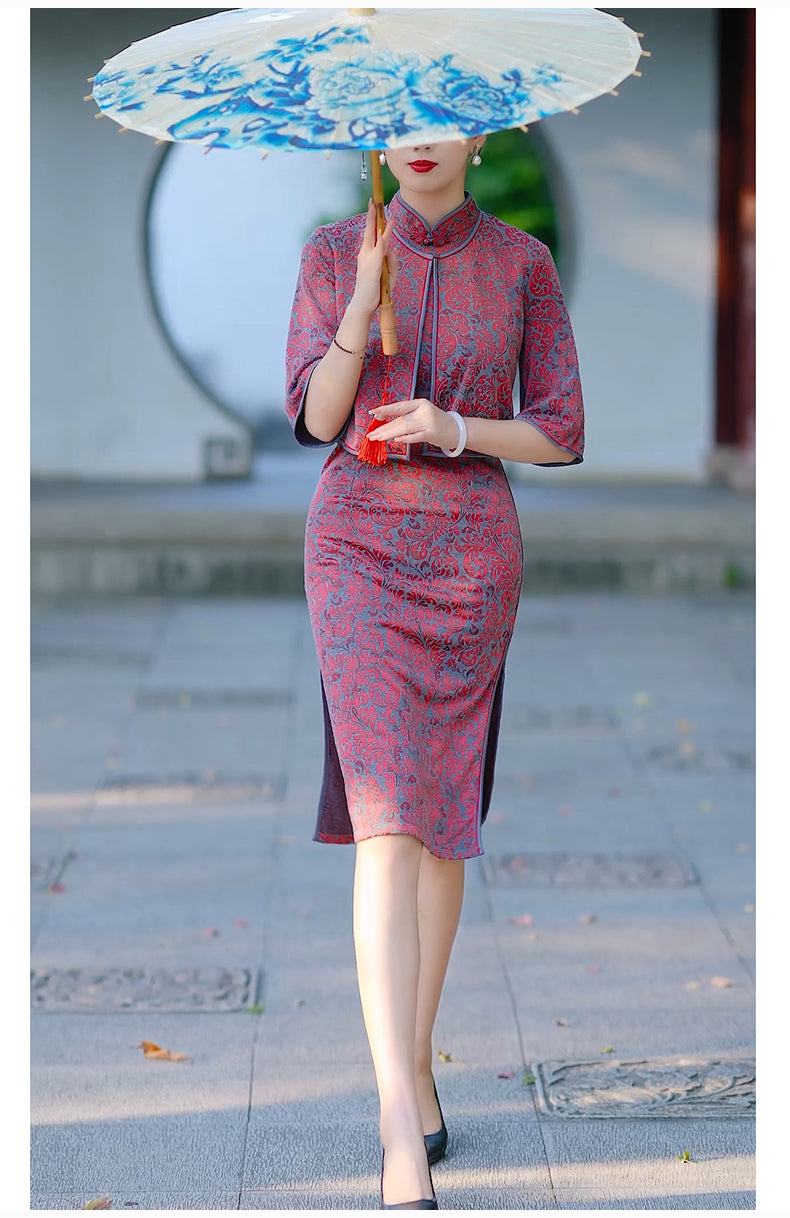 Plus size best sale cheongsam dress