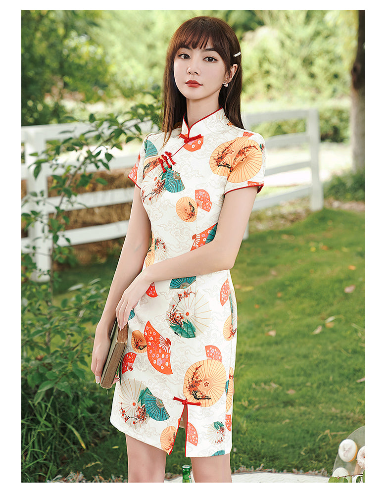 Cute Short Modern Cheongsam - Satin