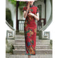 Traditional Chinese cheongsam dress. Red Qipao