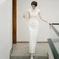 Traditional Chinese Wedding Lace Cheongsam Dress.