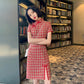 Cute Plaid Short Cheongsam - Cotton