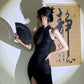 Black lace cheongsam. Modern cheongsam dress for party/tea ceremony. evening dress.