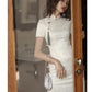 white short wedding dress cheongsam dress