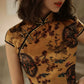 Knee-length traditional cheongsam - satin