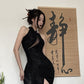 Black lace cheongsam. Modern cheongsam dress for party/tea ceremony. evening dress.