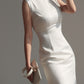 Minimalist white Cheongsam, sleeveless dress for everyday, Chinese vintage dress