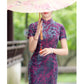 Traditional Chinese Dress | Purple Velvet Cheongsam | Modern Qipao Evening Dress