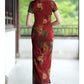 Traditional Chinese cheongsam dress. Red Qipao