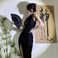 Black lace cheongsam. Modern cheongsam dress for party/tea ceremony. evening dress.