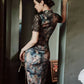 Sexy cheongsam dress with lace sleeves. Fully lined. custom dress
