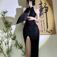 Black lace cheongsam. Modern cheongsam dress for party/tea ceremony. evening dress.