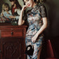 Sexy cheongsam dress with lace sleeves. Fully lined. custom dress