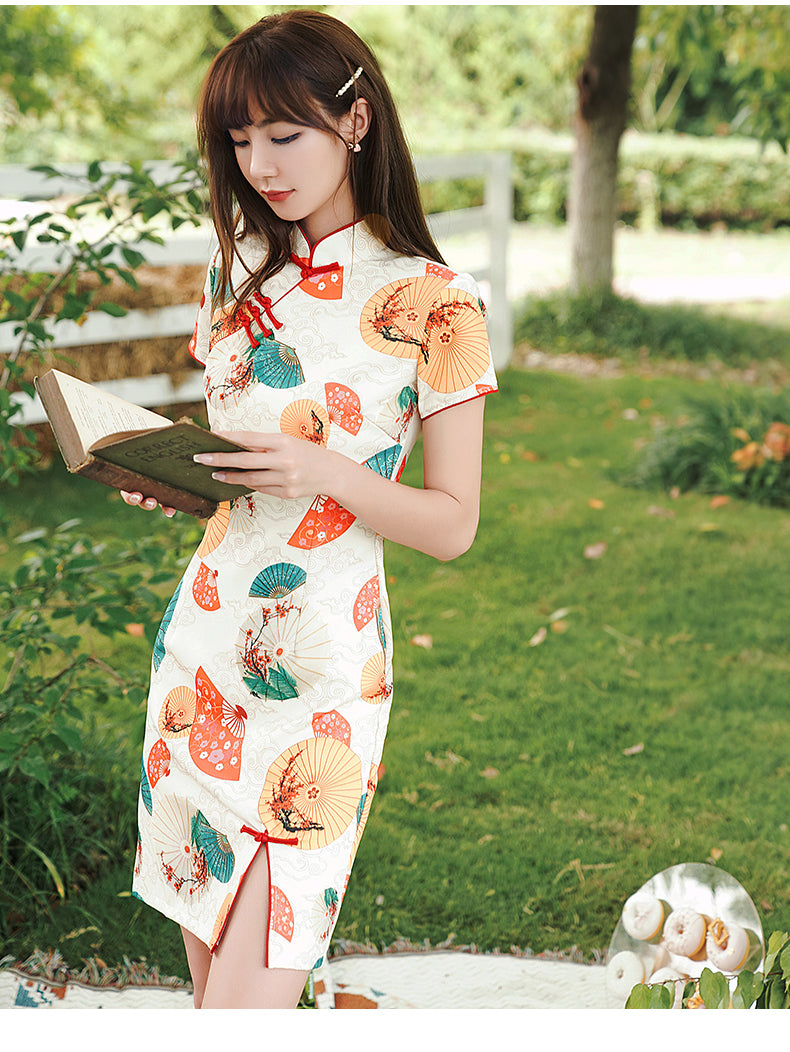 Cute Short Modern Cheongsam - Satin