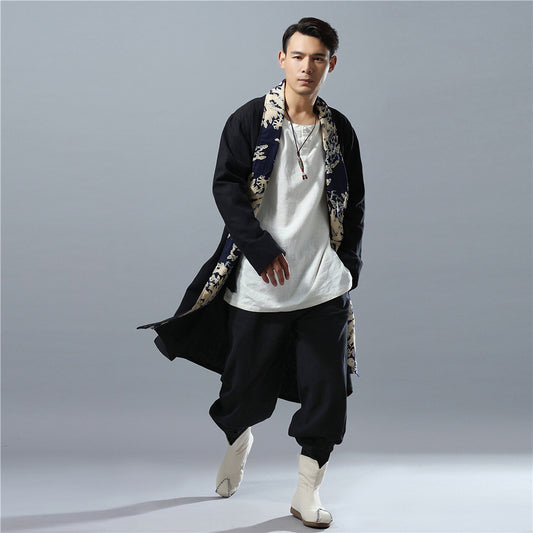 Traditional Chinese men's coat. Kung fu robe.