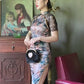 Sexy cheongsam dress with lace sleeves. Fully lined. custom dress