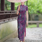 Traditional Chinese Dress | Purple Velvet Cheongsam | Modern Qipao Evening Dress